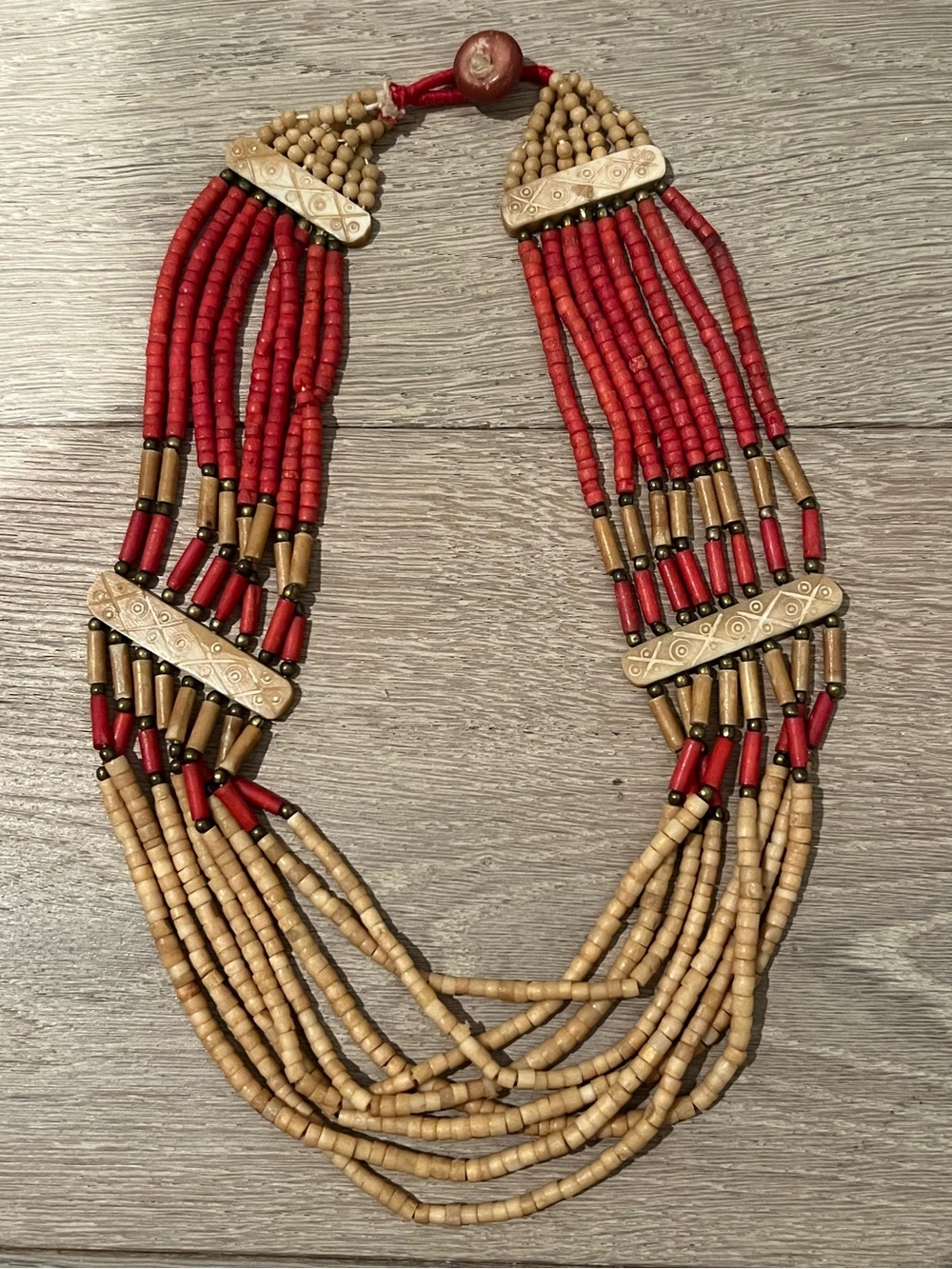 Vintage Multi Strand Tribal Necklace
